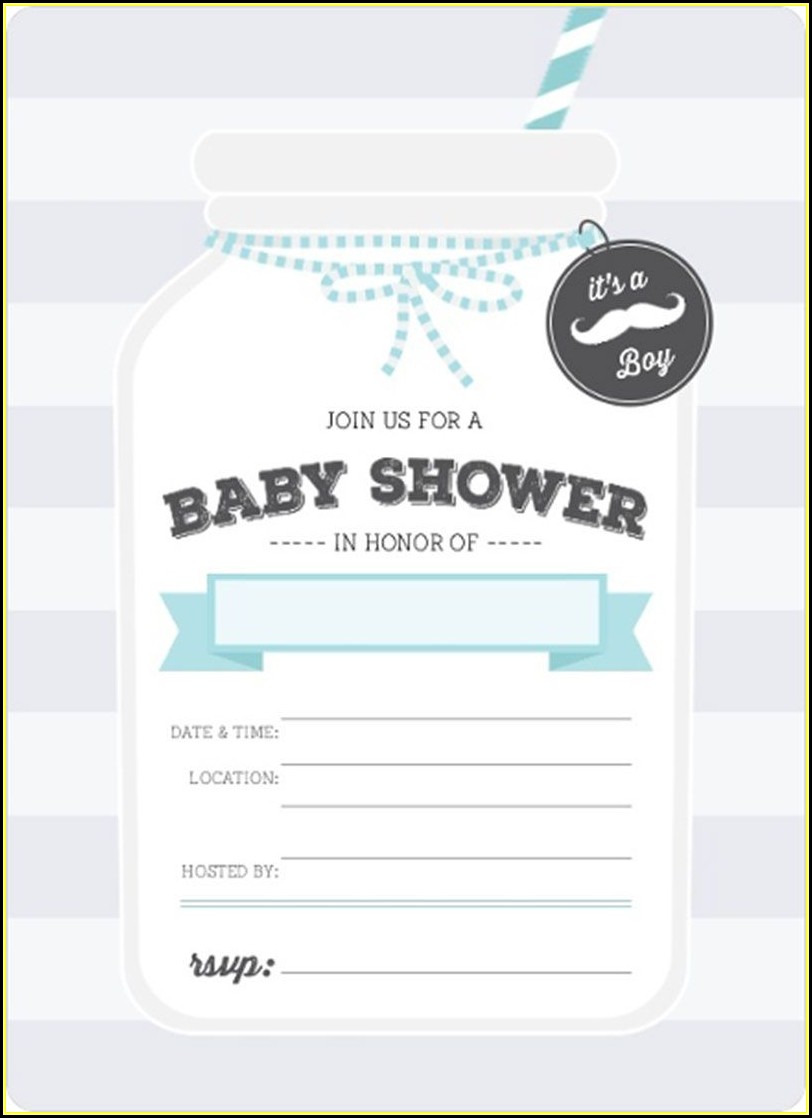 Mason Jar Baby Shower Invitation Template