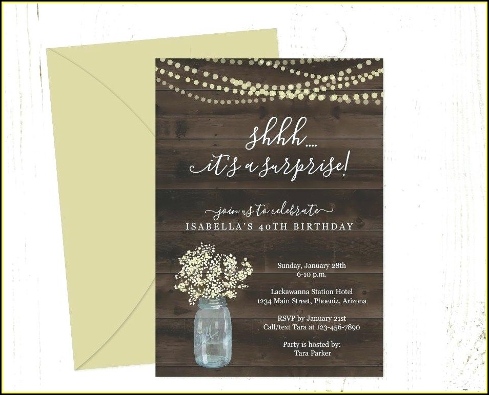 Mason Jar Wedding Invite Template