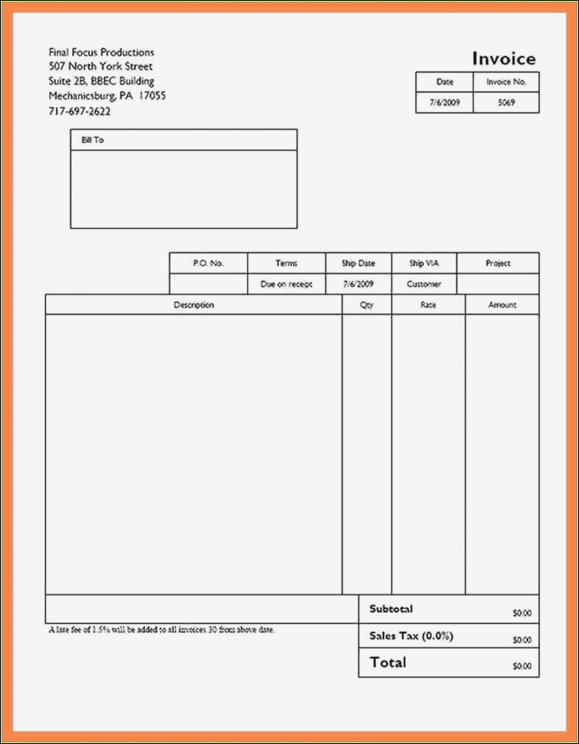 Microsoft Access Invoice Template Free Download