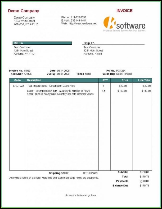 Professional Services Invoices Template