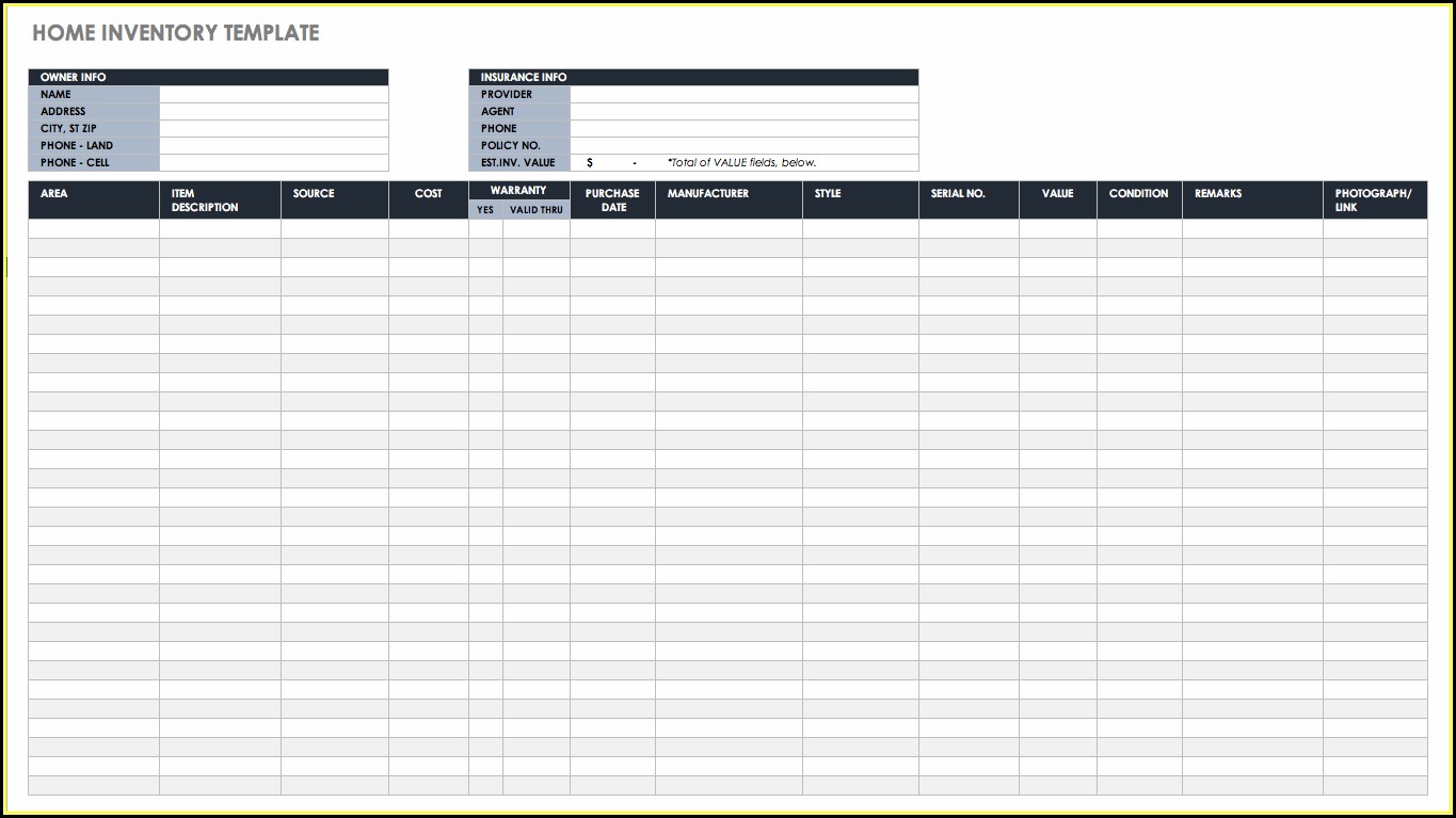 Restaurant Inventory Template Excel Free