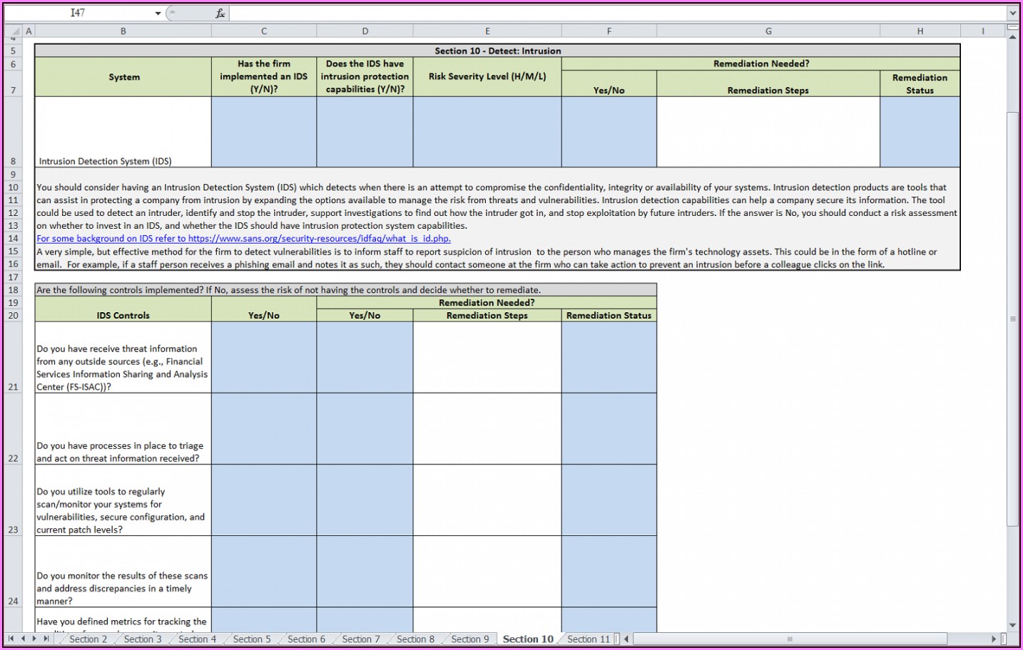 Cyber Security Risk Assessment Template Excel