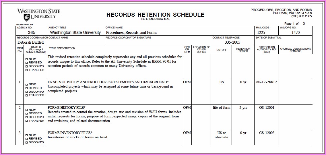 Document Retention Policy Example