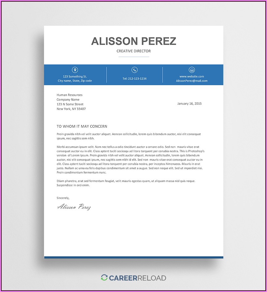 Download Free Cover Letter Templates Word
