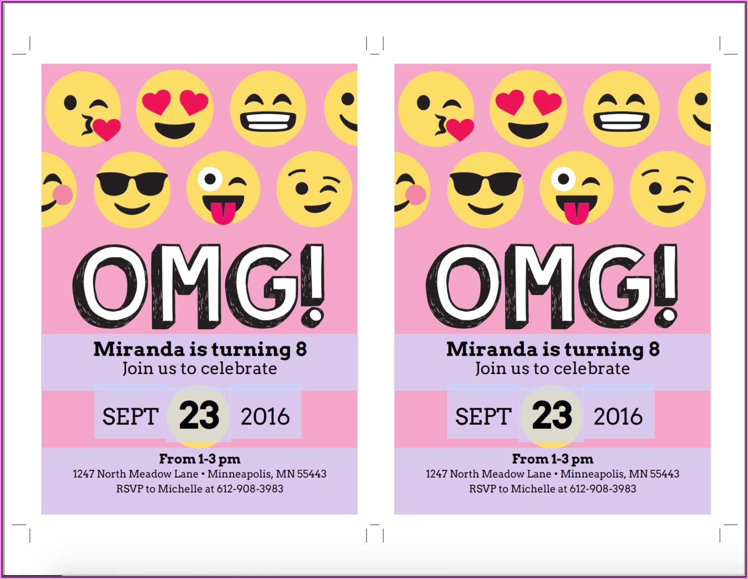 Emoji Birthday Invite Template
