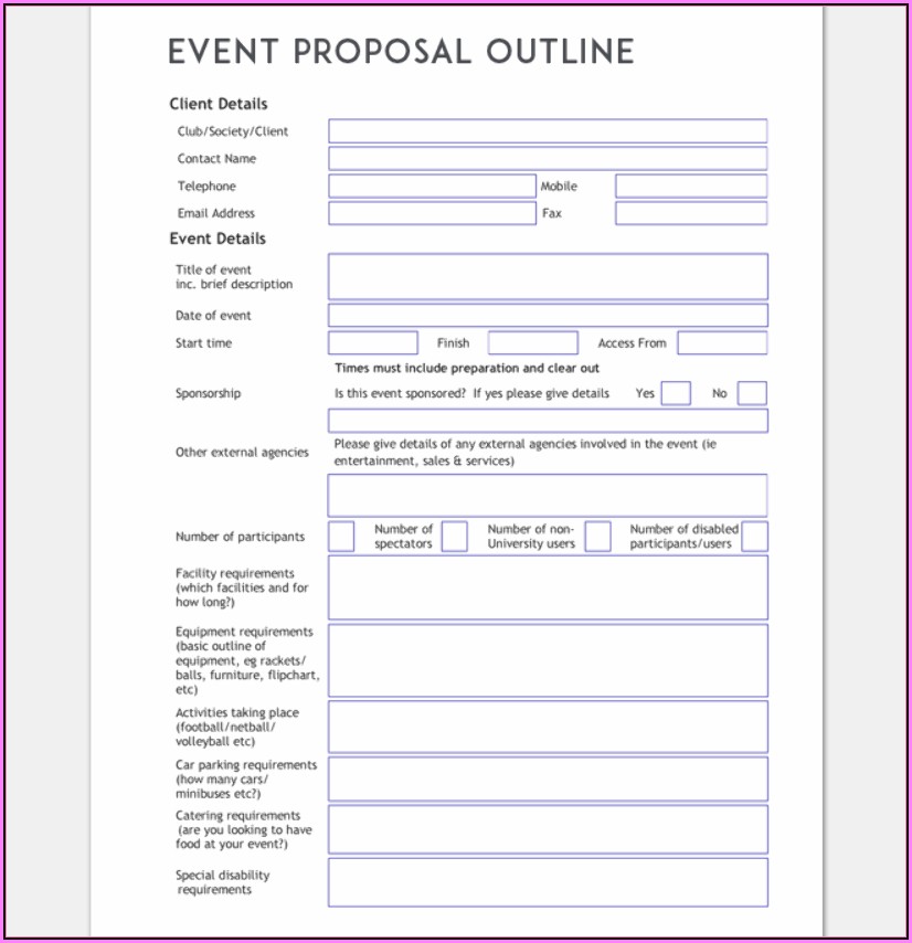 Event Planning Proposal Template Word