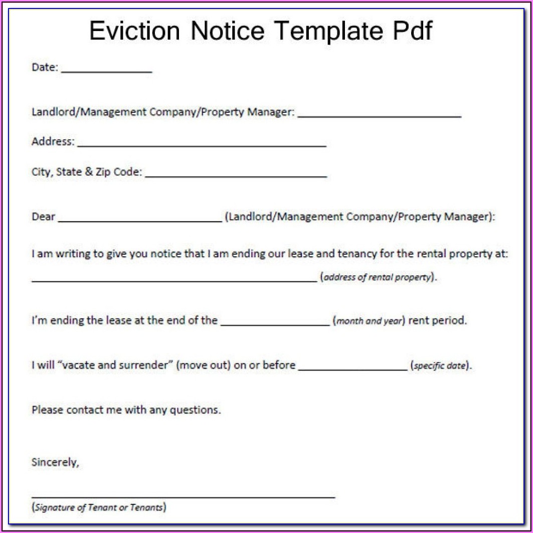 Eviction Notice Template California