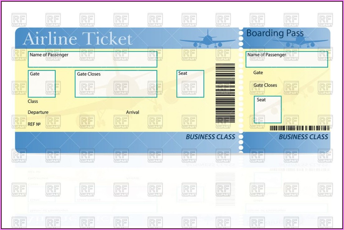 Fake Airline Ticket Template Free