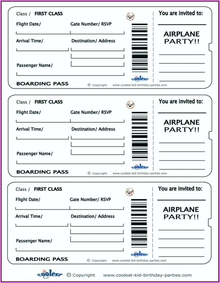 Fake Airline Ticket Template Word