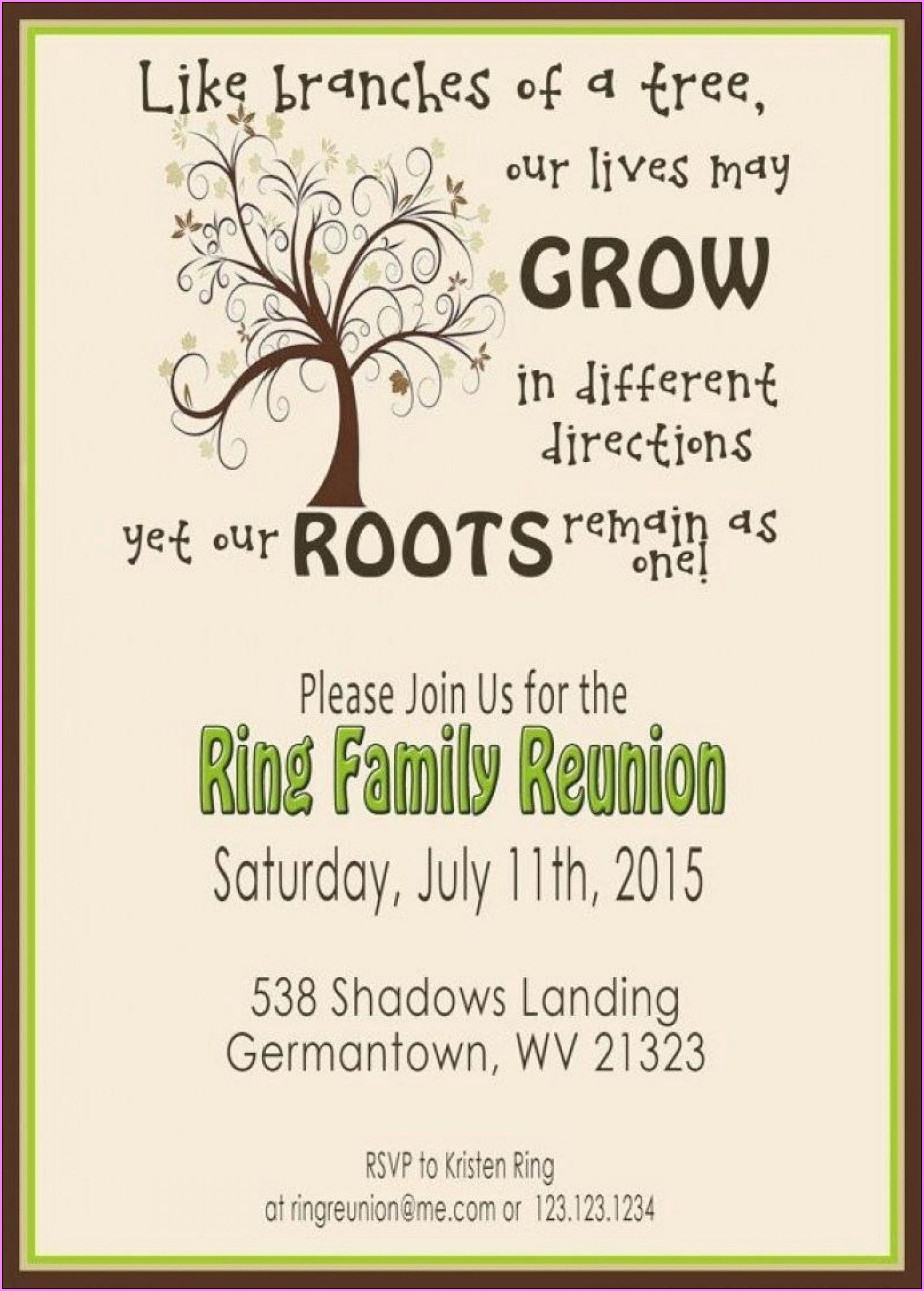 Family Reunion Letter Template Free