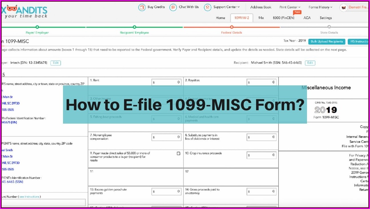 File 1099 Misc Form Online
