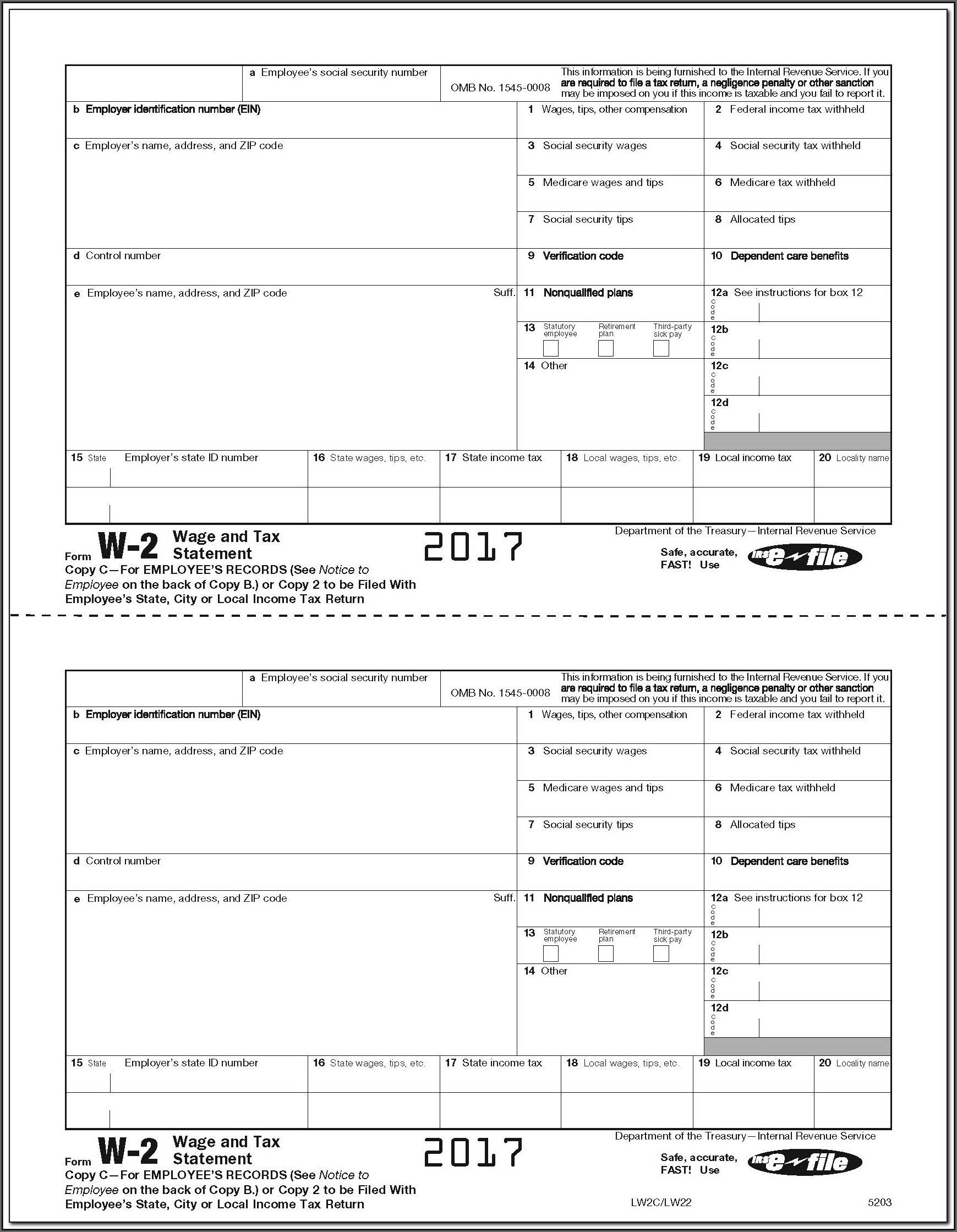 Fillable 2014 W 2 Form Download