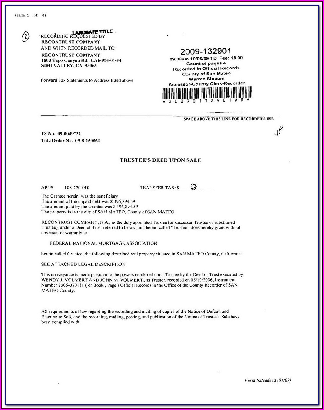 Fillable Grant Deed Form California