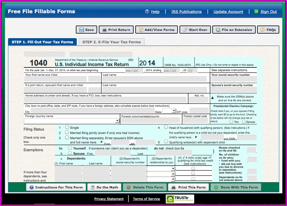 Fillable Tax Forms Online
