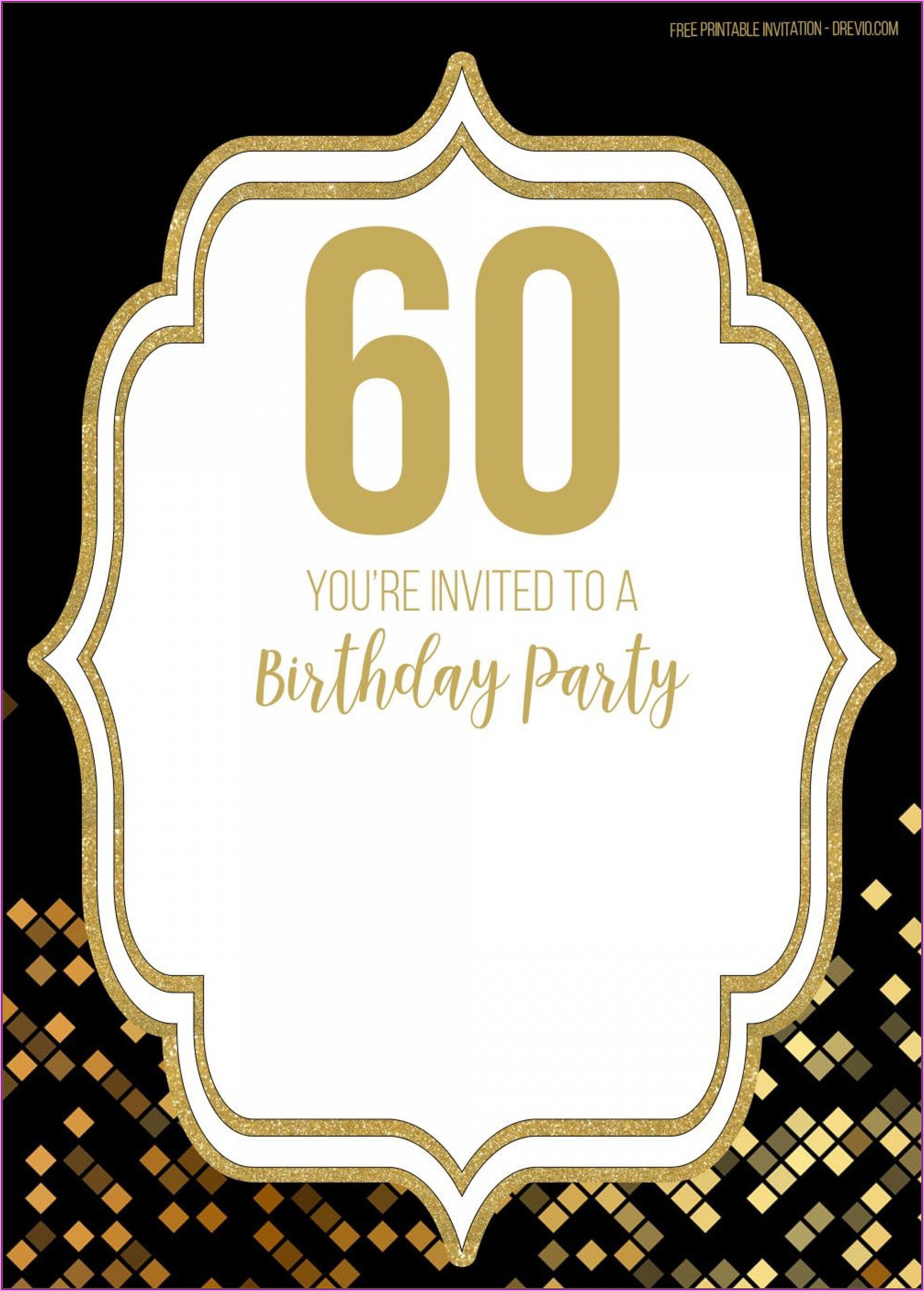 Free Editable 60th Birthday Invitations Templates