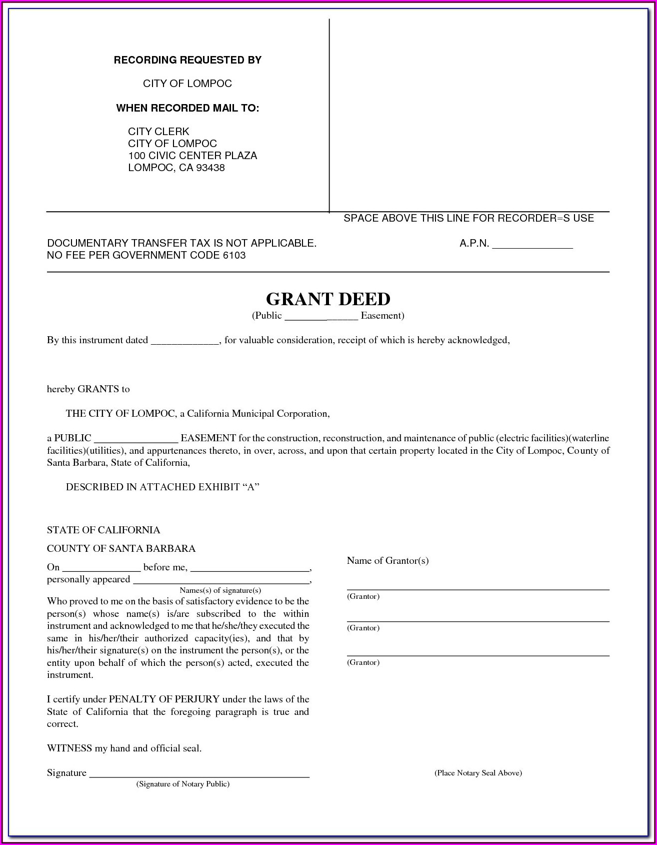 Free Fillable California Grant Deed Form