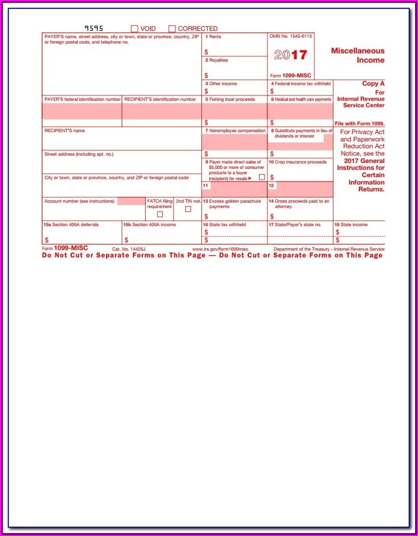 Free Fillable Irs Form 1099 Misc