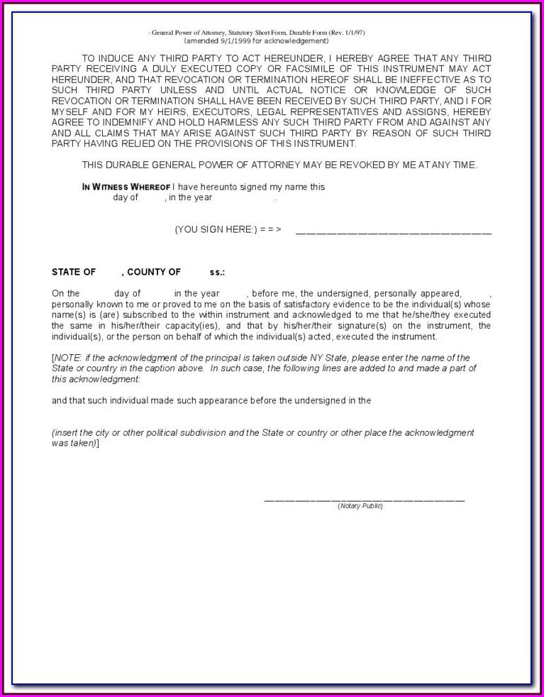 Free Florida Durable Power Of Attorney Forms To Print