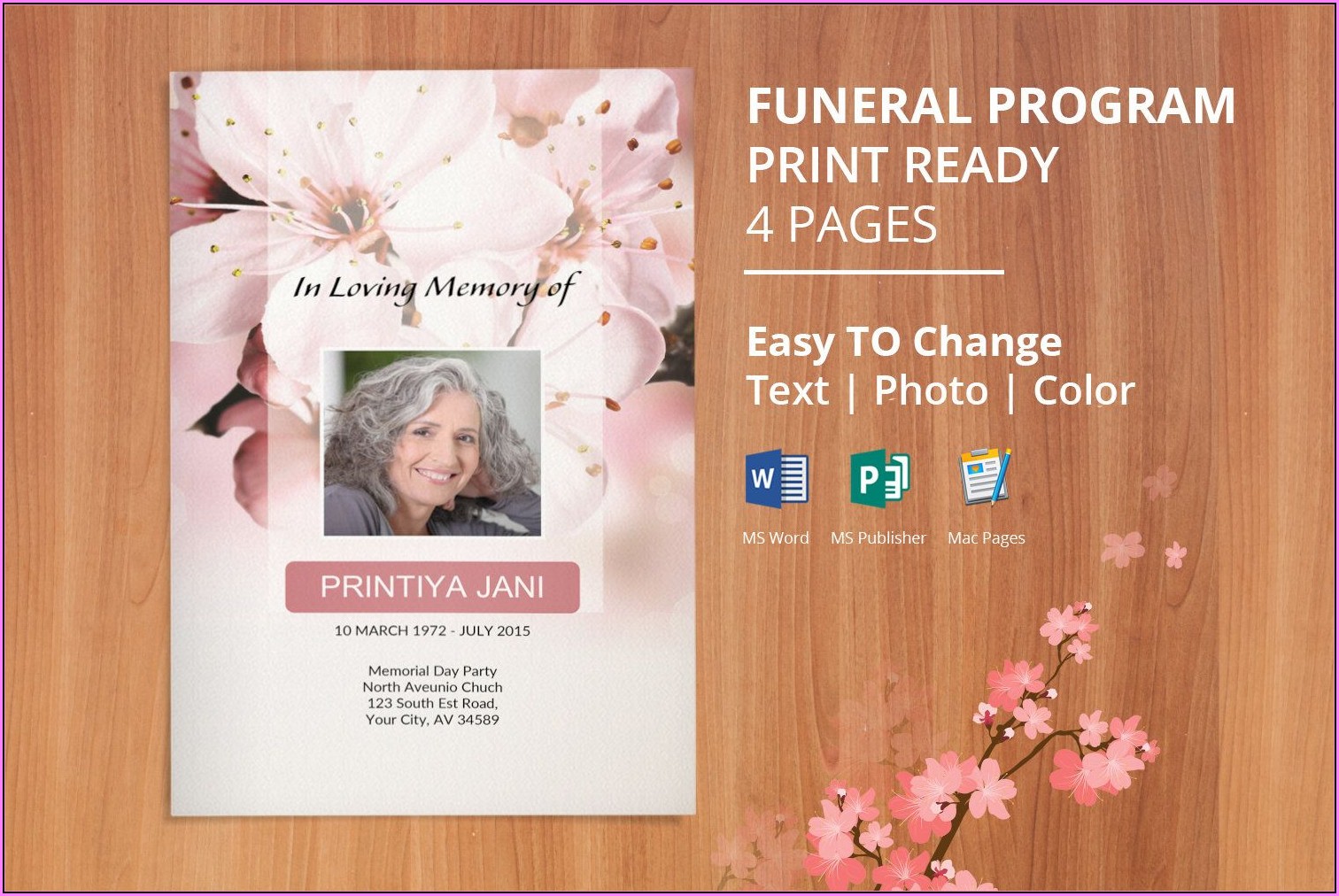 Free Funeral Service Program Template Download