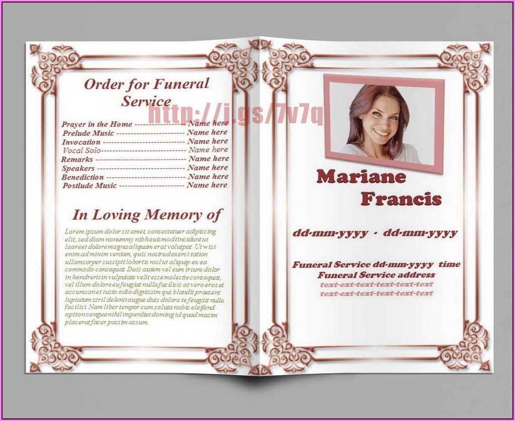 Free Online Memorial Service Program Template
