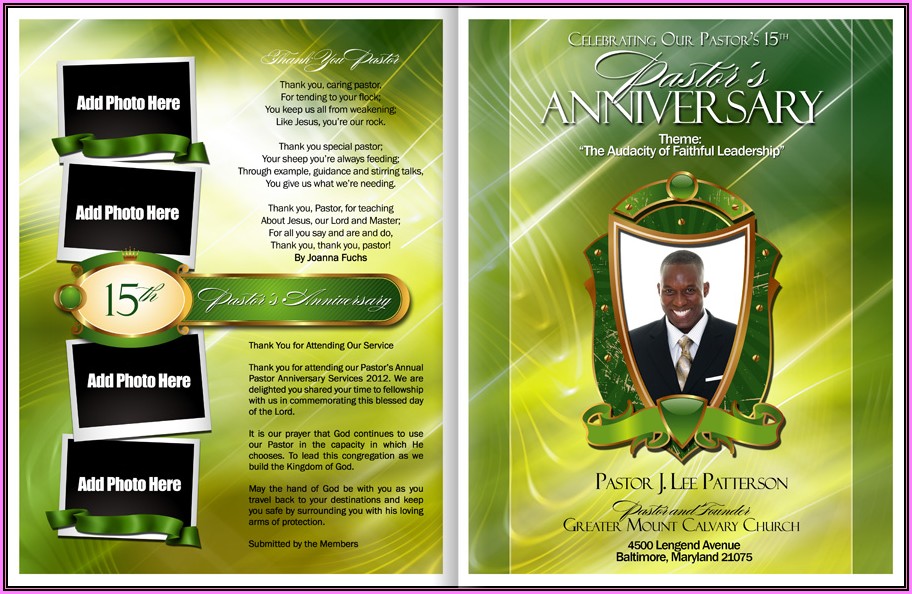Free Pastor Anniversary Program Template
