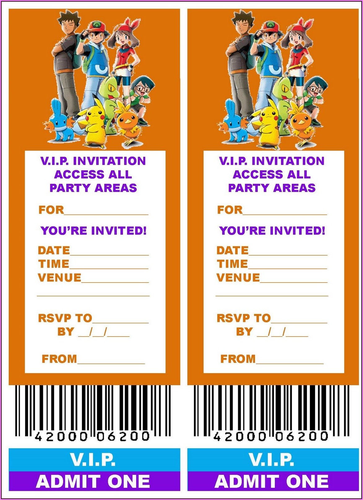 Free Pokemon Party Invitation Template