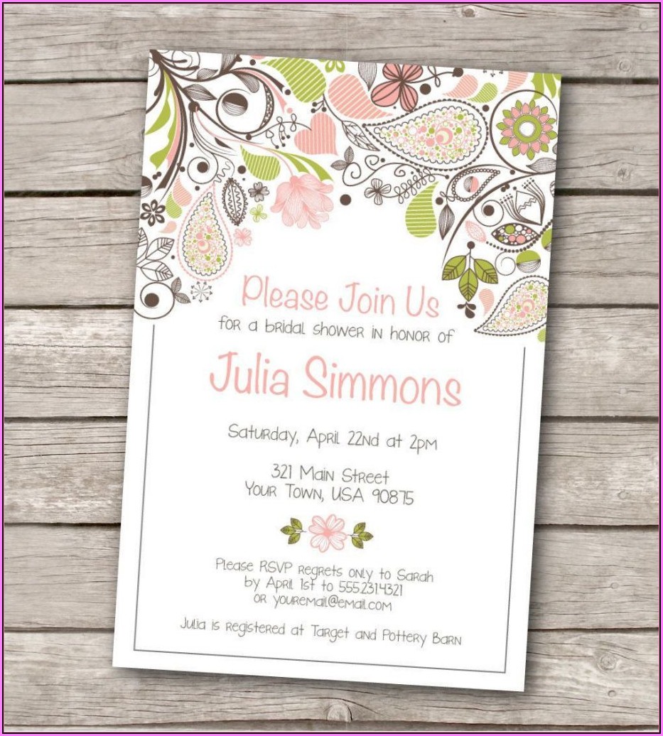 Free Printable Bridal Shower Invitation Templates For Word