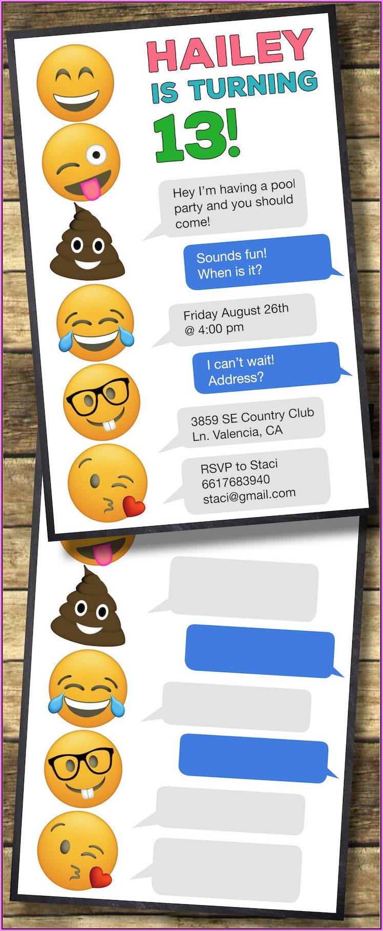 Free Printable Emoji Invitation Template