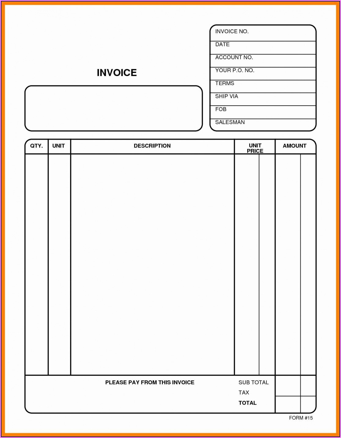 Free Printable Invoices Templates Blank