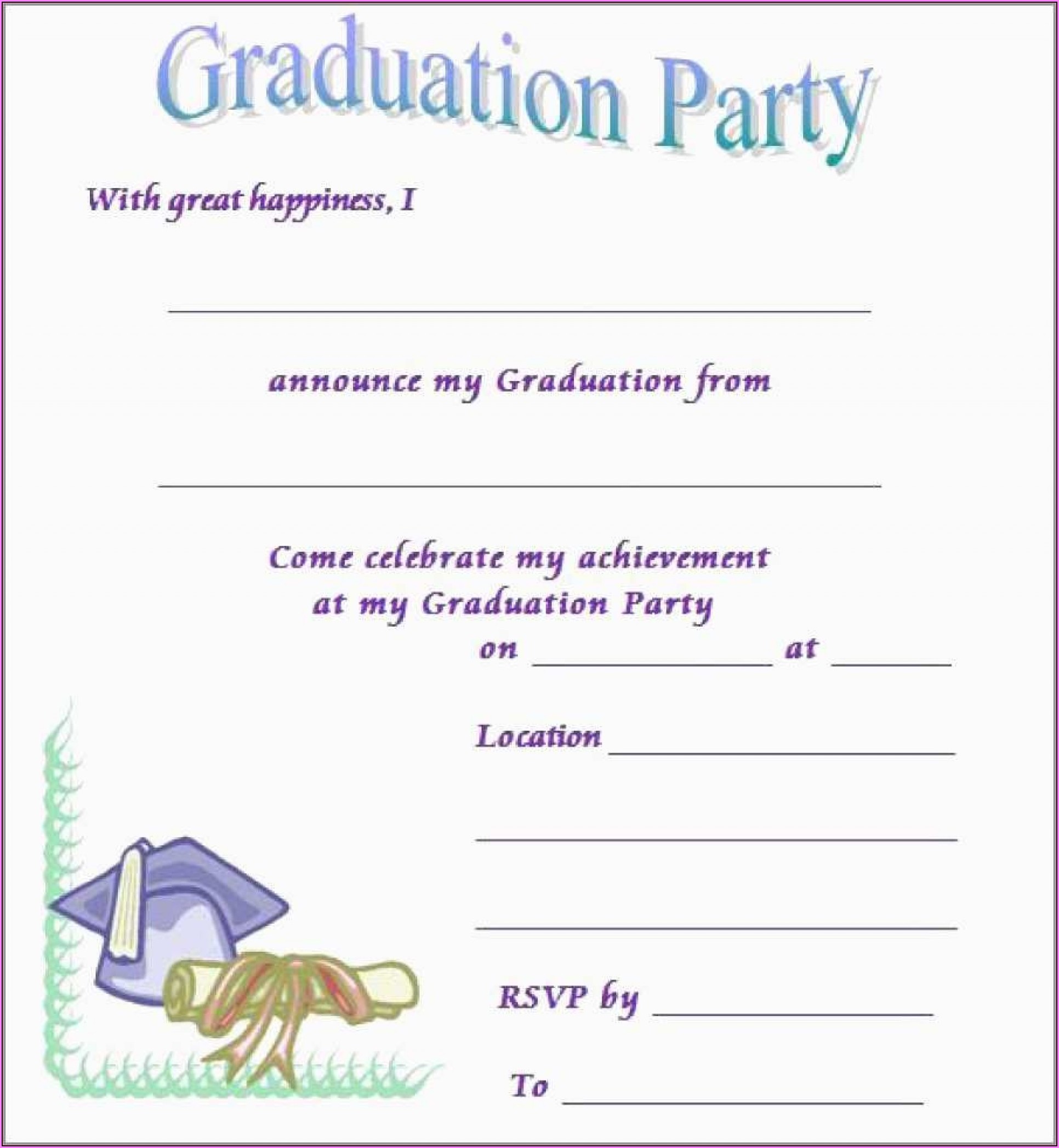 Free Printable Preschool Graduation Invitation Templates