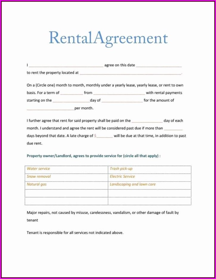 Free Rental Agreement Contract Template