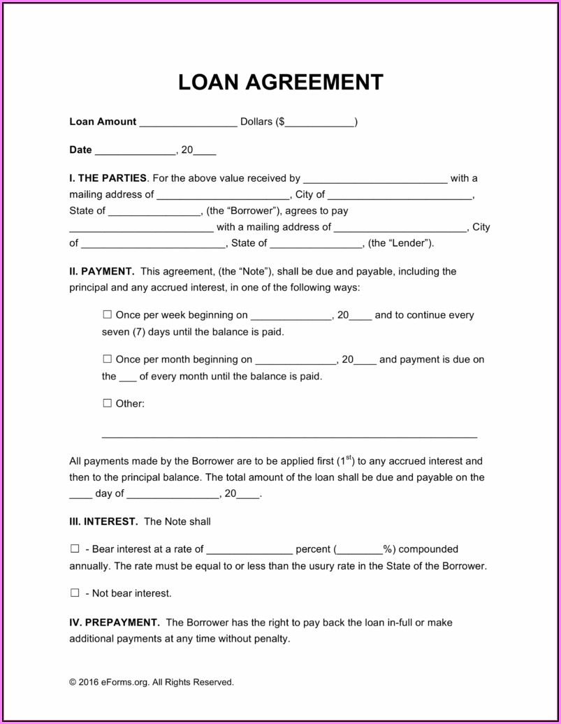 Free Simple Loan Agreement Template Uk Word