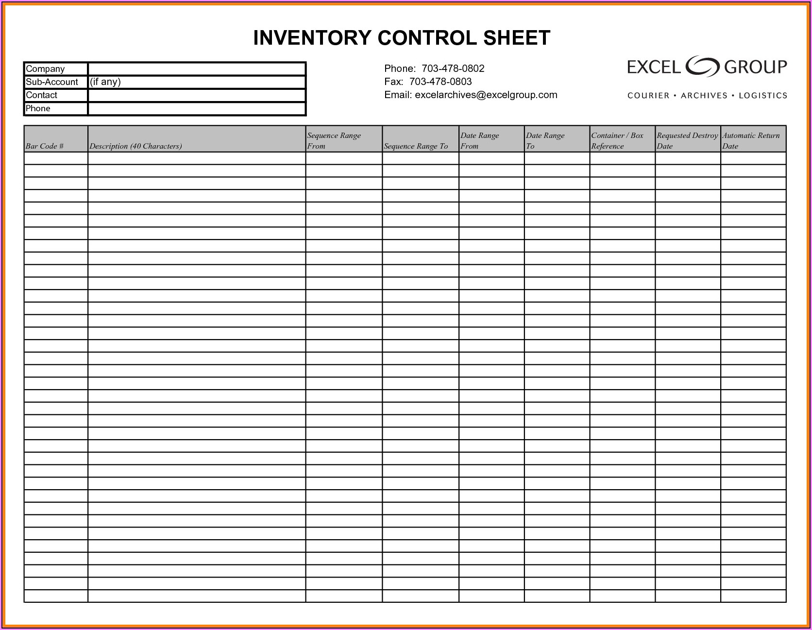 Free Tool Inventory Spreadsheet Template
