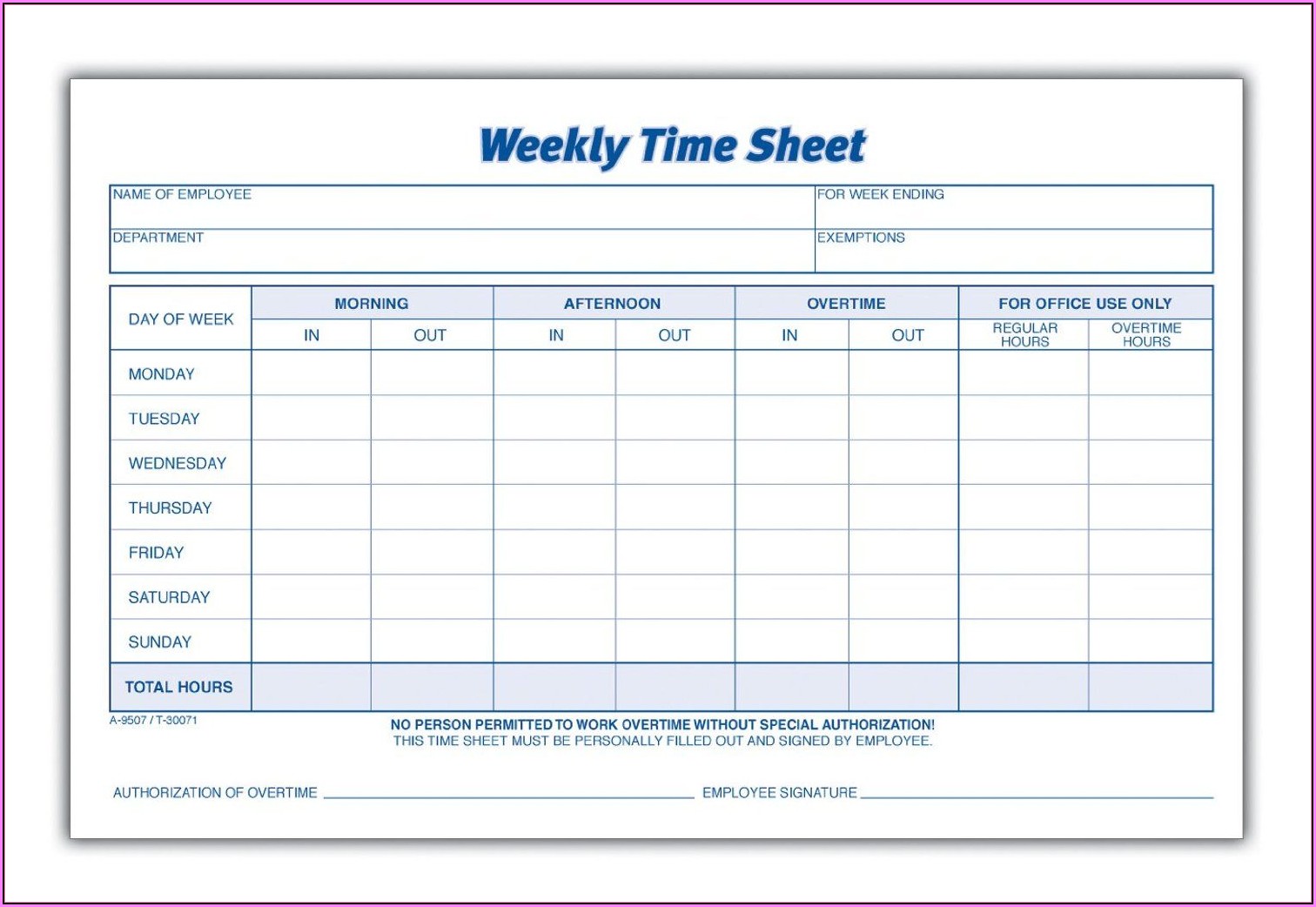 Free Weekly Timesheet Template For Multiple Employees