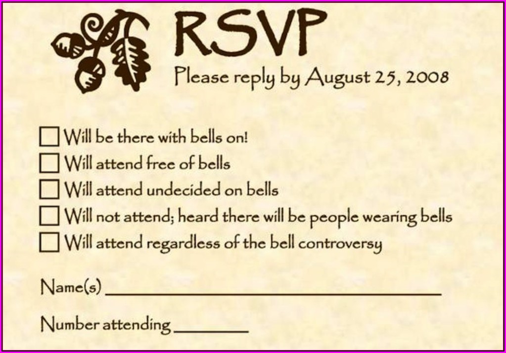 Full Form Rsvp In Wedding Cards In English
