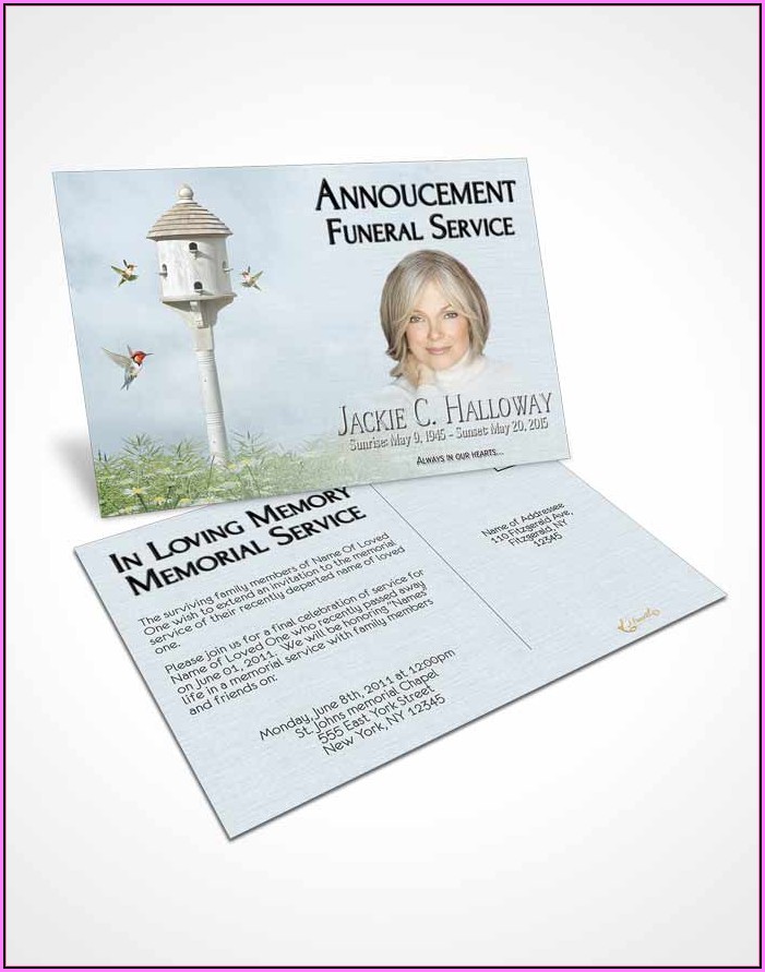 Funeral Announcement Cards Templates