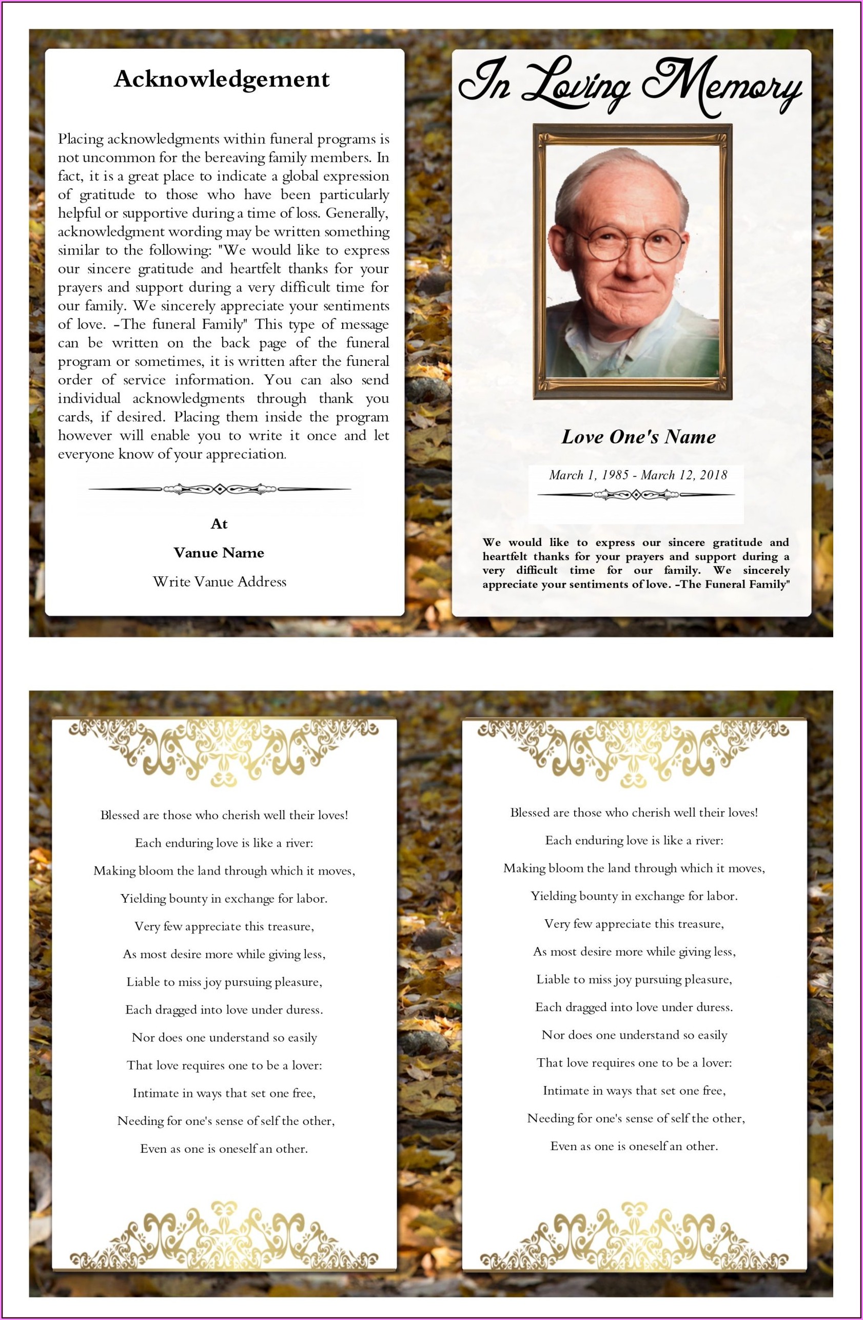 Funeral Brochure Layout
