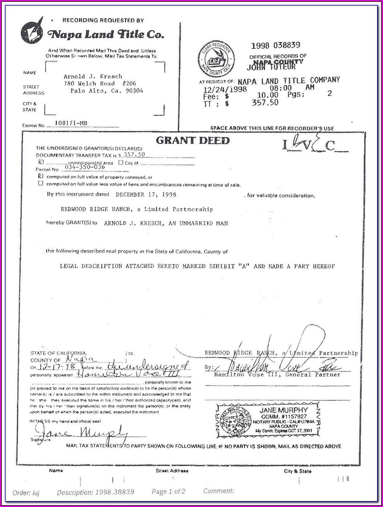 Grant Deed Form San Joaquin County