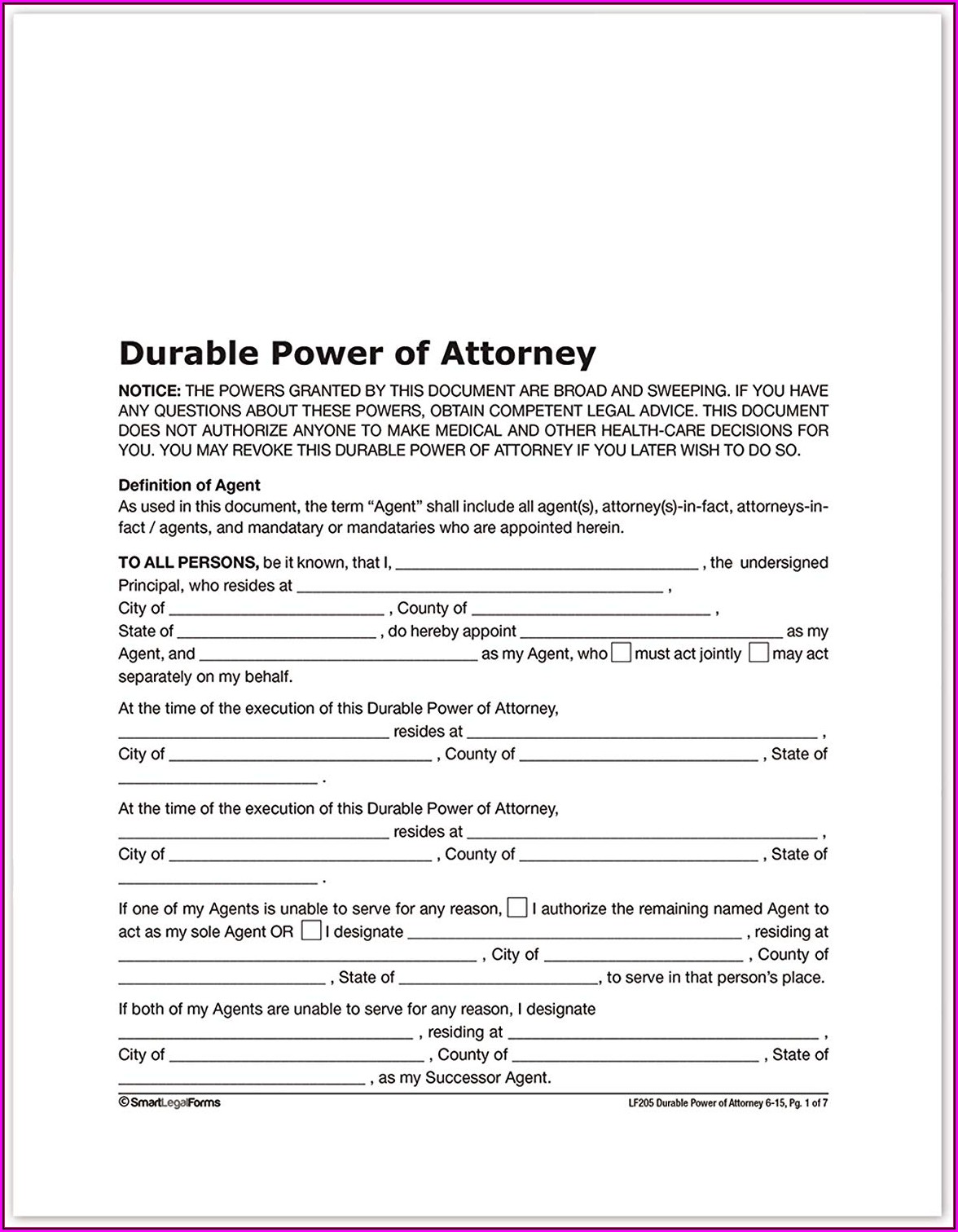 How To Complete A Durable Power Of Attorney Form