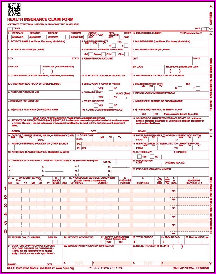 How To Fill Out A Cms 1500 Form 0212