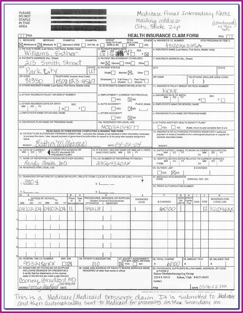 How To Fill Out Cms 1500 Form For Medicare