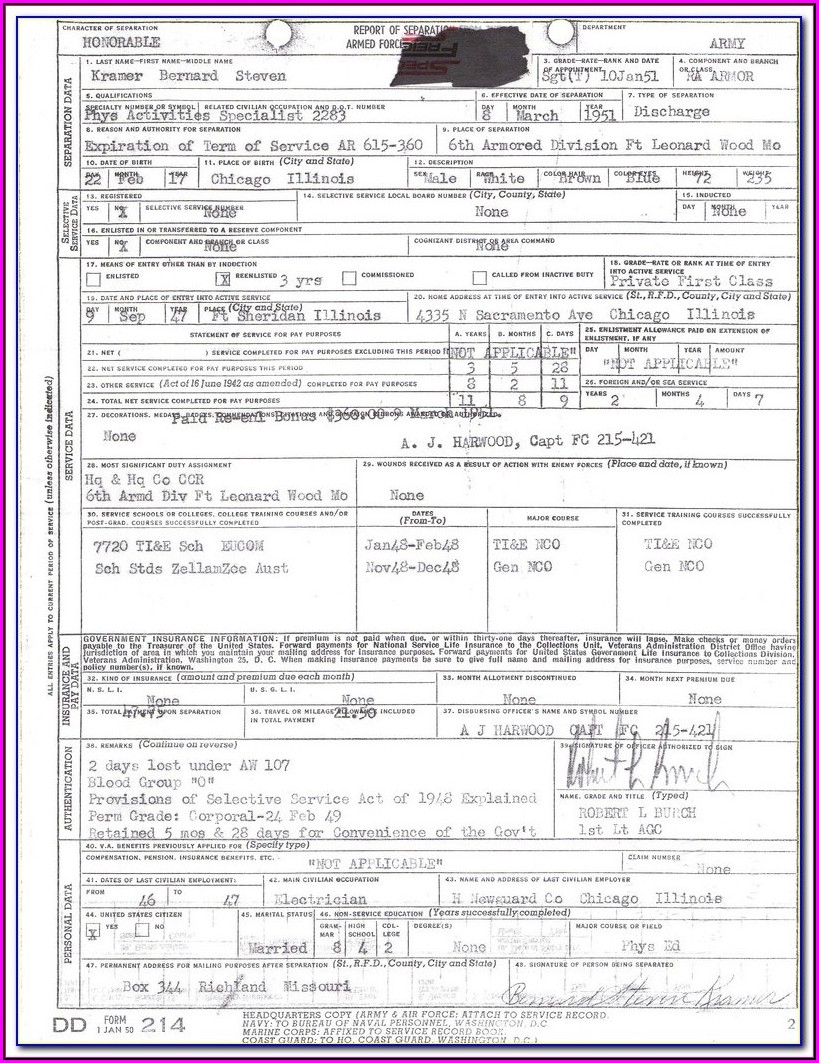 How To Request A Dd214 Form