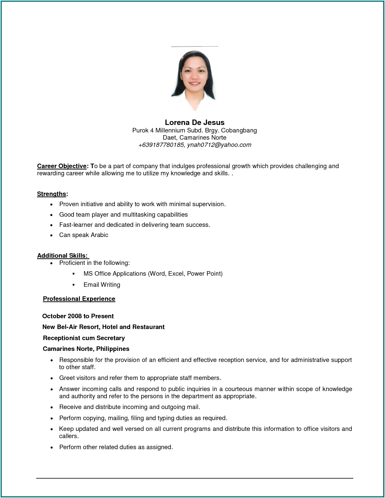 How To Write A Resume For Part Time Job Singapore