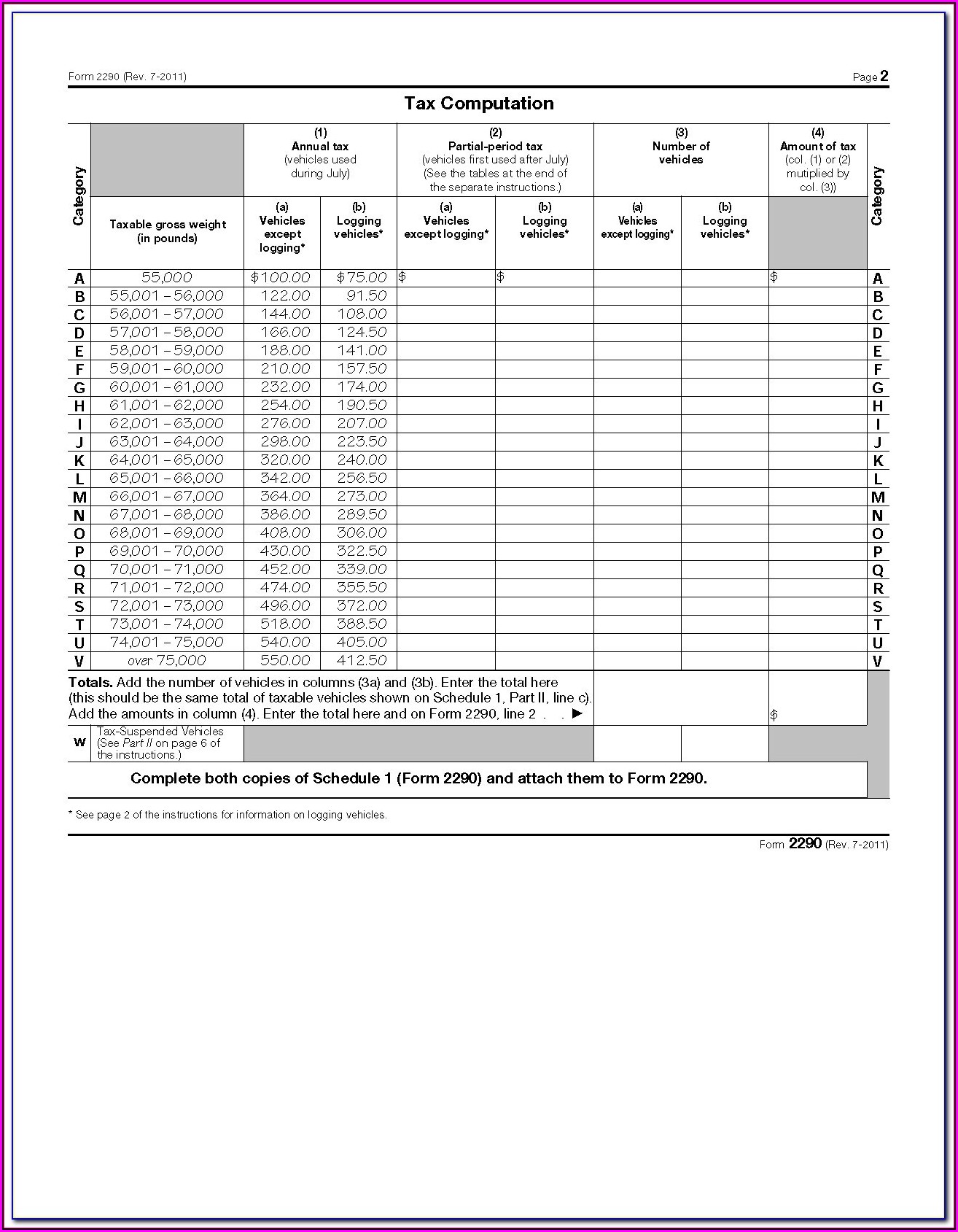 Instructions For Form 2290 Schedule 1 Form Resume Examples QJ9eP5g2my