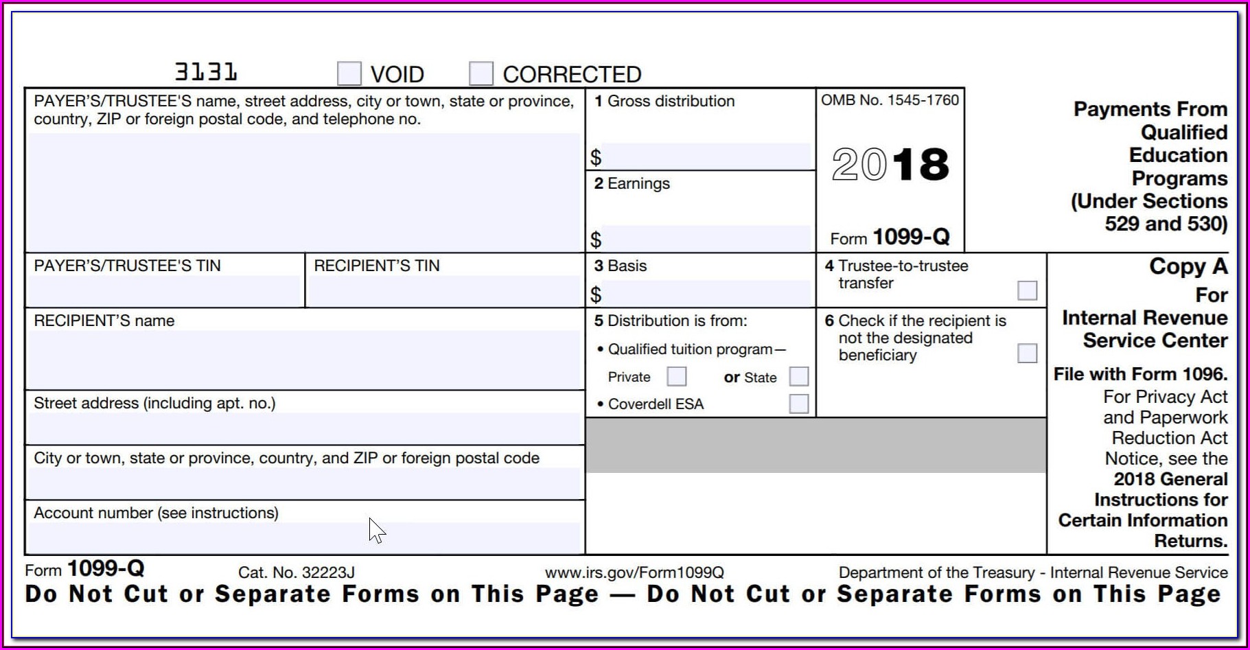 Irs Blank 1099 Forms 2018