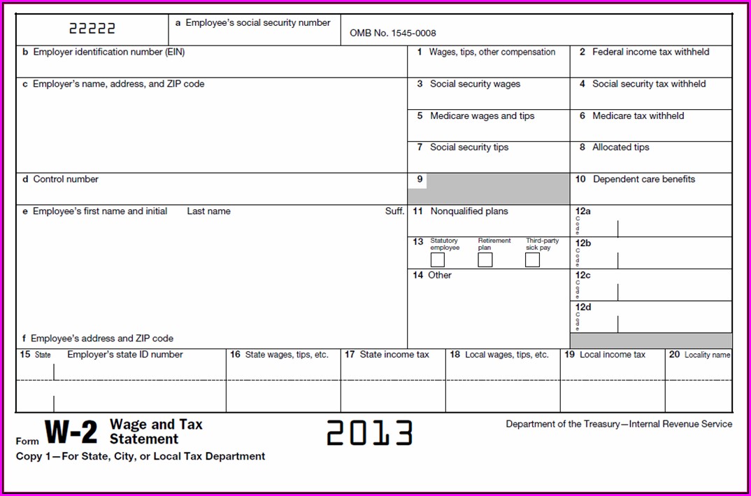Irs Fillable W 2 Forms