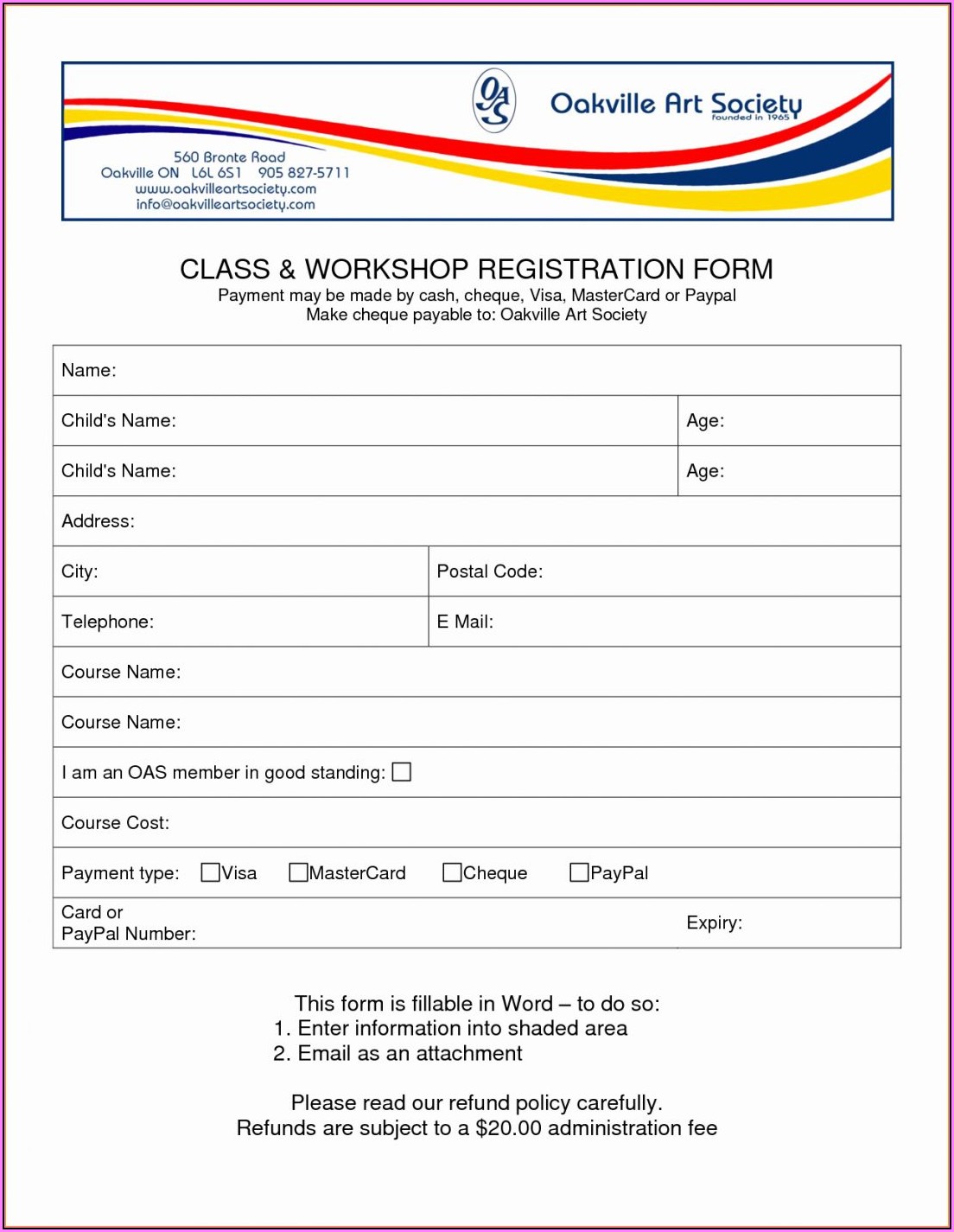 Job Application Form Template Word Download