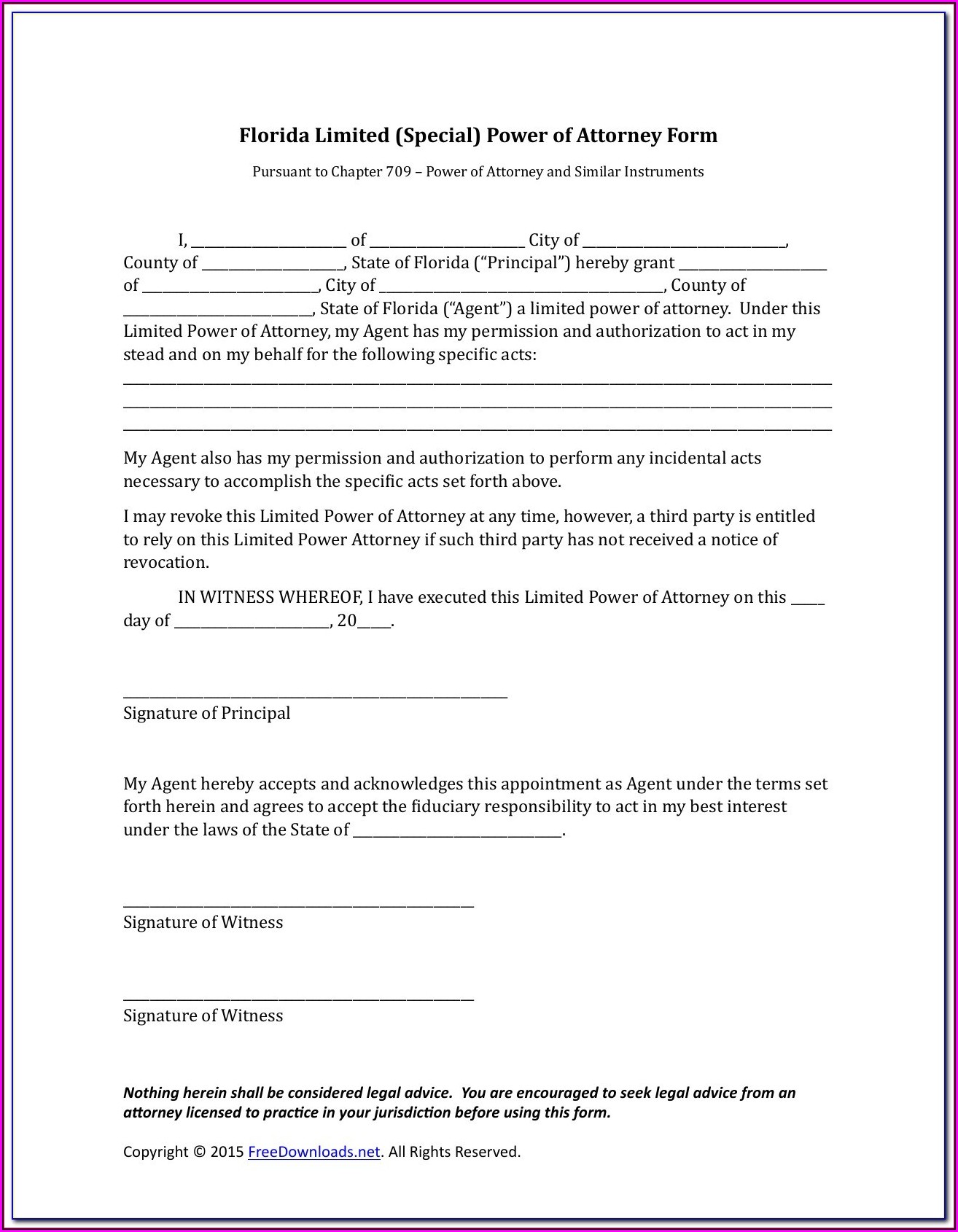Medical Power Of Attorney Form Download