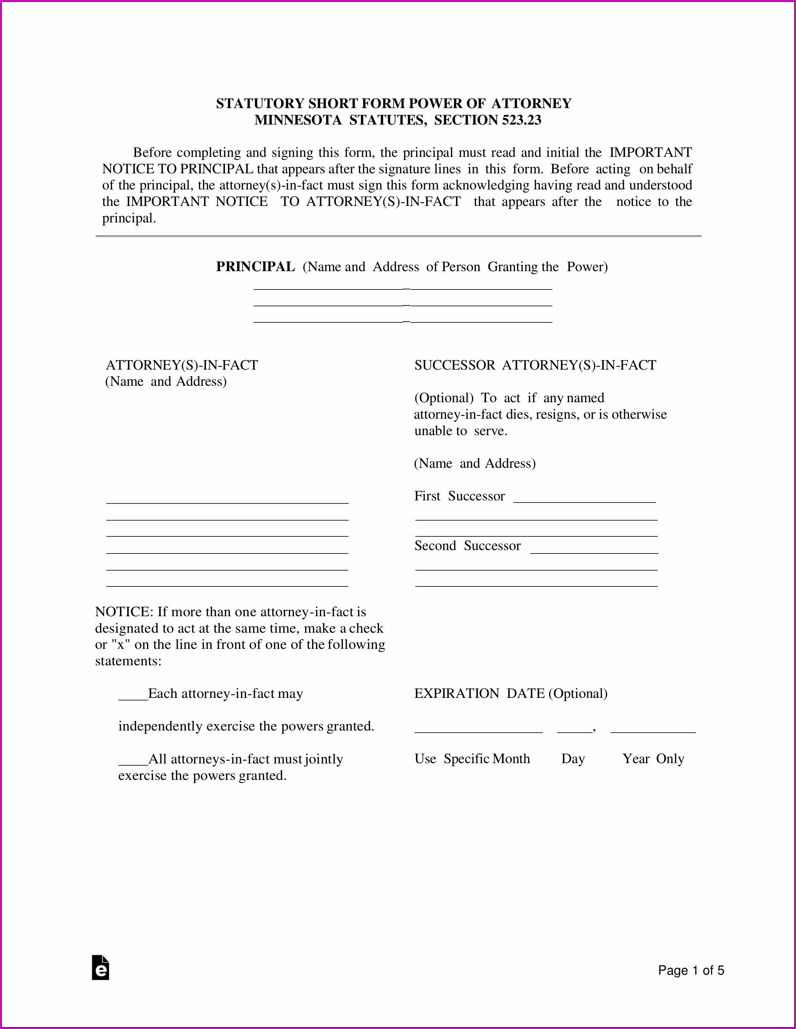 Minnesota Medical Power Of Attorney Form Download