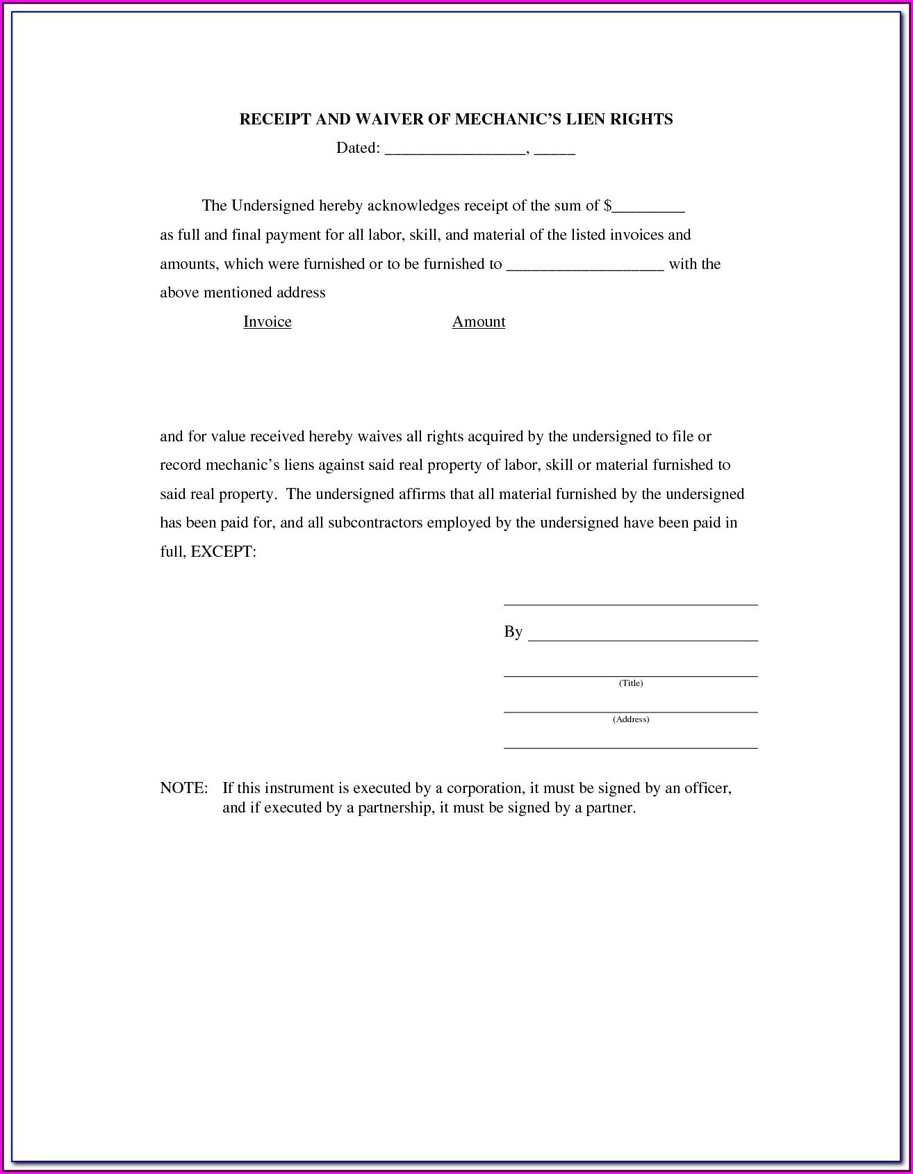 Mortgage Lien Release Form Texas